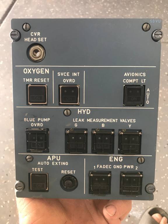 A320 Oxygen Hyd APU Eng Panel 50VU